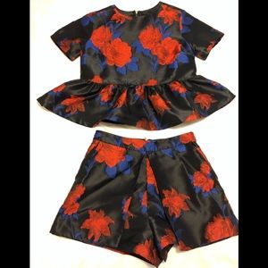 NWOT! Blouse and short matching set